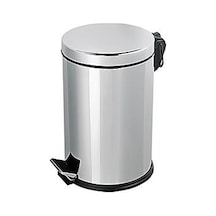 Omnisoft PLX3700-308 Krom Paslanmaz Pedallı Çöp Kovası 8 Lt Gri