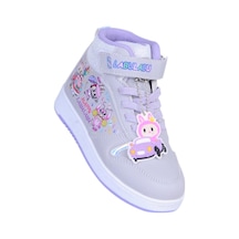Prokids 4444 Gri-lila Cırtlı Boğazlı Kız Çocuk Spor Ayakkabı Gri