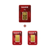 Nadir Gold 24 Ayar 7 Gram Külçe Altın 1 Adet 5 Gram Külçe Altın + 2 Adet 1 Gram Külçe Altın