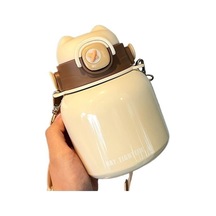 Büyük Göbek Termos Bardak Çocuk Paslanmaz Çelik Soğuk Bardak Su Bardağı 0033ep Kahverengi