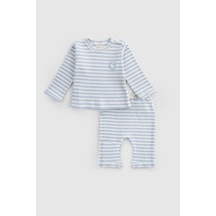 Organik Pamuklu Kaşkorse Modal Mavi Bebek Takımı Mavi