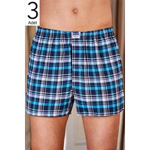 Berrak Erkek Karışık Desen 3'Lü Paket Poplin Boxer Elf568Ber10523 001