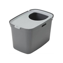 Top Cat Üstten Girişli Kapalı Kedi Tuvaleti Koyu Gri 59 Cm