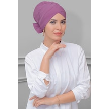 Hürrem Bone Gül K. Pratik Hazır Geçmeli Tesettür Bone Sandy Kumaş Fiyonklu Çift Taraflı Tek Çapraz 1833 18 Gülkurusu