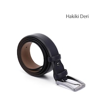 Gönderi(R) Gönderi R Lacivert Antik Hakiki Deri 3,5 Cm Klasik Kemer Lacivert