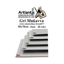 Mukavva Gri 3 mm 50x70 cm 10 Adet Sert Karton Ekstra Sıkıştırılmış 50*70 Mukavva Gri Renkli 10 Adet