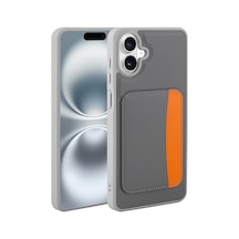 Zore Galaxy A07 Kılıf Kartlıklı Zore X-kart Silikon Kapak - Koyu Gri