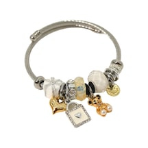 Biem Pandora Model Çelik Bileklik Beyaz2 Gold/gümüş