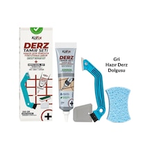 Gri 250 Gr Derz Tamir Seti Hazır Derz Dolgusu, Derz Sökme Aleti, Testere, Spatula Ve Sünger