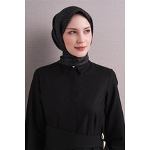 Armine Sura İpek Eşarp 2026-2027 - Sonbahar Kış-asm9625 Siyah