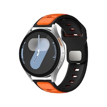 Xiaomi Redmi Watch 5 Active Uyumlu Krd-135 22mm Silikon Kordon Strap Kayış - Siyah-turuncu