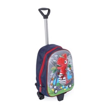 Miço Kids Dino Kumaş Çekçekli Kreş Çantası + Suluk Lacivert