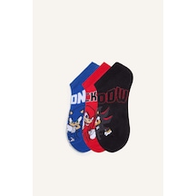 Defacto Sonıc The Hedgehog 3lü Pamuklu Patik Çorap Erkek Çocuk I2125a8nskr1 Çok Renkli-kr1