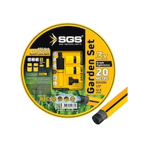 Sgs Sgs4364 Bahçe Sulama Hortumu Seti 20 Metre 1/2 Örgülü Hortum 4 Lü Ayarlı Lans Seti