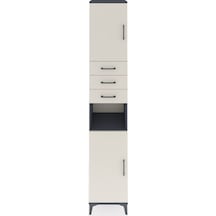 Hyperion Dolap 4 Raflı 3 Çekmeceli 2 Kapaklı 44x44x243 Antrasit-aytaşı Antrasit
