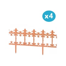 Omnipazar Sy-5990 Klasik Plastik Bahçe Çiti 86x38 Cm 4'lü Set Kahverengi