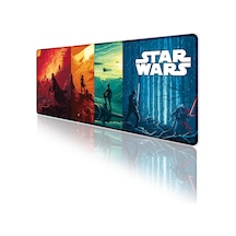 Star Wars Oyun Gaming Klavye Mouse Pad Kaymaz Taban Kenarları Dikişli Su Geçirmez Masa Matı 70x30 Cm