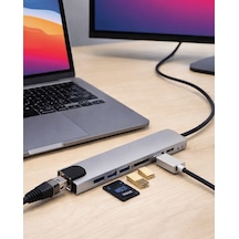 Lexroo 8 Port Type C Hub Usb Hdmı Rj45 Sd Tf Kart Okuyucu Çoklayı
