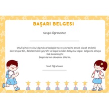 35 Adet A4 Boyutunda Öğrenci Başarı Belgesi - Anaokul - İlkokul Başarı Belgesi Model 11