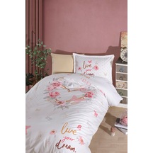 Clasy Dream Bej %100 Pamuk Tek Kişilik Nevresim Takımı Bej