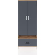 Arges Dolap 3 Raflı Tek Çekmeceli Tek Askılı 88x30x221 Çam-antrasit Atlas Çam