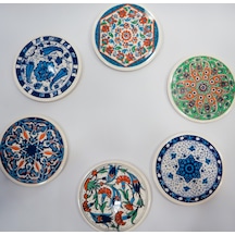 Seramik Çini Desenli Bardak   Altlığı