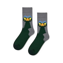 Carnaval Socks Deve Kuşu Desenli Tasarım Unisex Soket Çorap 2000386