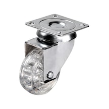 Hts 301 - 50x20 Mm Şeffaf Makaralı Tablalı Teker Çok Renkli