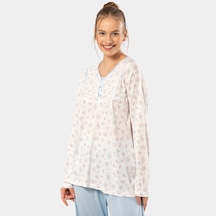 Empirme Patlı Battal Uzun Kollu Pijama Takım 3366/mavi Mavi