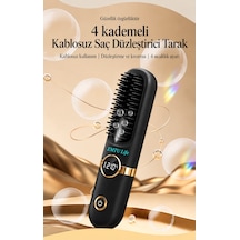 Z9 Saç Düzleştirici Tarak Kablosuz Şarjlı Led Ekran Taşınabilir Isı Ayarlı Saç Tarağı Max 210 Derece