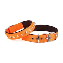 Doggie Comfort Dokuma Çivili Köpek Boyun Tasması L Turuncu 3x Turuncu