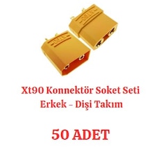 Xt90 Konnektör Soket Seti Erkek Dişi 50 Adet Takım