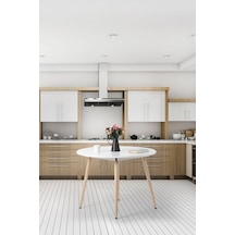Bistro 80 Cm / Yuvarlak Mutfak Masası / Yuvarlak Yemek Masası / Beyaz