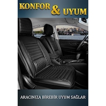 Jaguar F Pace Lüx Deri Oto Koltuk Kılıfı Ön Arka Takım Safir Serisi Tam Siyah