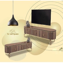 Desing Tv Sehpası Ceviz+gold+200cm