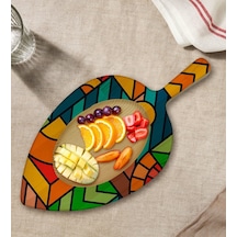 Bk Gift Modern Art Tasarımlı Yaprak Şeklinde Doğal Ahşap Servis Ve Sunum Tabağı Model 15