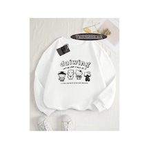 Tarzsokak Biskilet Yaka Sweatshirt Beyaz Sanrio Hello Kitty Özel Tasarım
