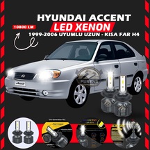 Hyundai Accent Admira 1999-2006 Uzun-kısa Far Uyumlu Şimşek Etkili Led Xenon Premium Series H4