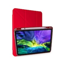 Newface Apple iPad Uyumlu Pro 11 2024 Kılıf Kalemlikli Mars Tablet Kılıfı - Kırmızı