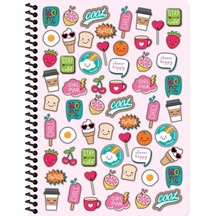 Keskin Color Defter Plastik Kapak Spiralli Sweet 16,5x22,5 80 Yp Çiz.333091-99 Çok Renkli