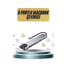8 Portlu Macbook Çevirici Type C Hub Sd Tf Usb Çoğaltıcı Ethernet
