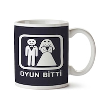 Oyun Bitti Game Over İki Tarafı Baskılı Kupa Bardak Çok Renkli