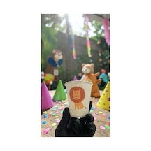 Hayvan-orman-amazon-zoo Doğumgünü Parti Aslan Temalı Tek Kullanımlık 7 Oz 50 Adet Karton Bardak 1