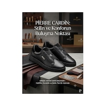 Pierre Cardin Erkek Siyah Hakiki Deri Sneaker Günlük Ayakkabı Kauçuk Taban Özel Seri Tarz Model