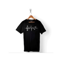 I Love Music Sol Anahtarı Kalp Ritmi Ritim Müzik Baskılı Tişört Unisex T-shirt 001