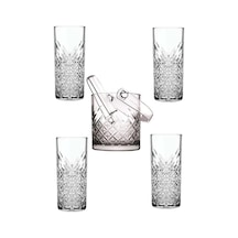 Paşabahçe timeless cam buz kovası maşalı + rakı bardağı seti 6 lı