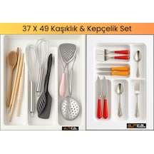 37x49 Cm. Beyaz Kaşıklık Ve Kepçelik 2'li Set 32x41 Cm'e Kadar Kesilebilir - 37x49byz-set Beyaz