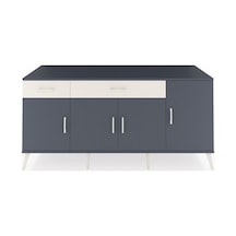 Kronos Konsol 5 Raflı 2 Çekmeceli 4 Kapaklı 176x59x83 Antrasit-antrasit/aytaşı Antrasit/aytaşı