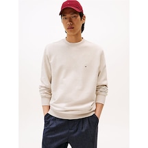 Tommy Hilfiger Erkek Marka Logolu Pamuklu Günlük Kullanıma Uygun Bej Kazak Mw0mw37237 Hgf