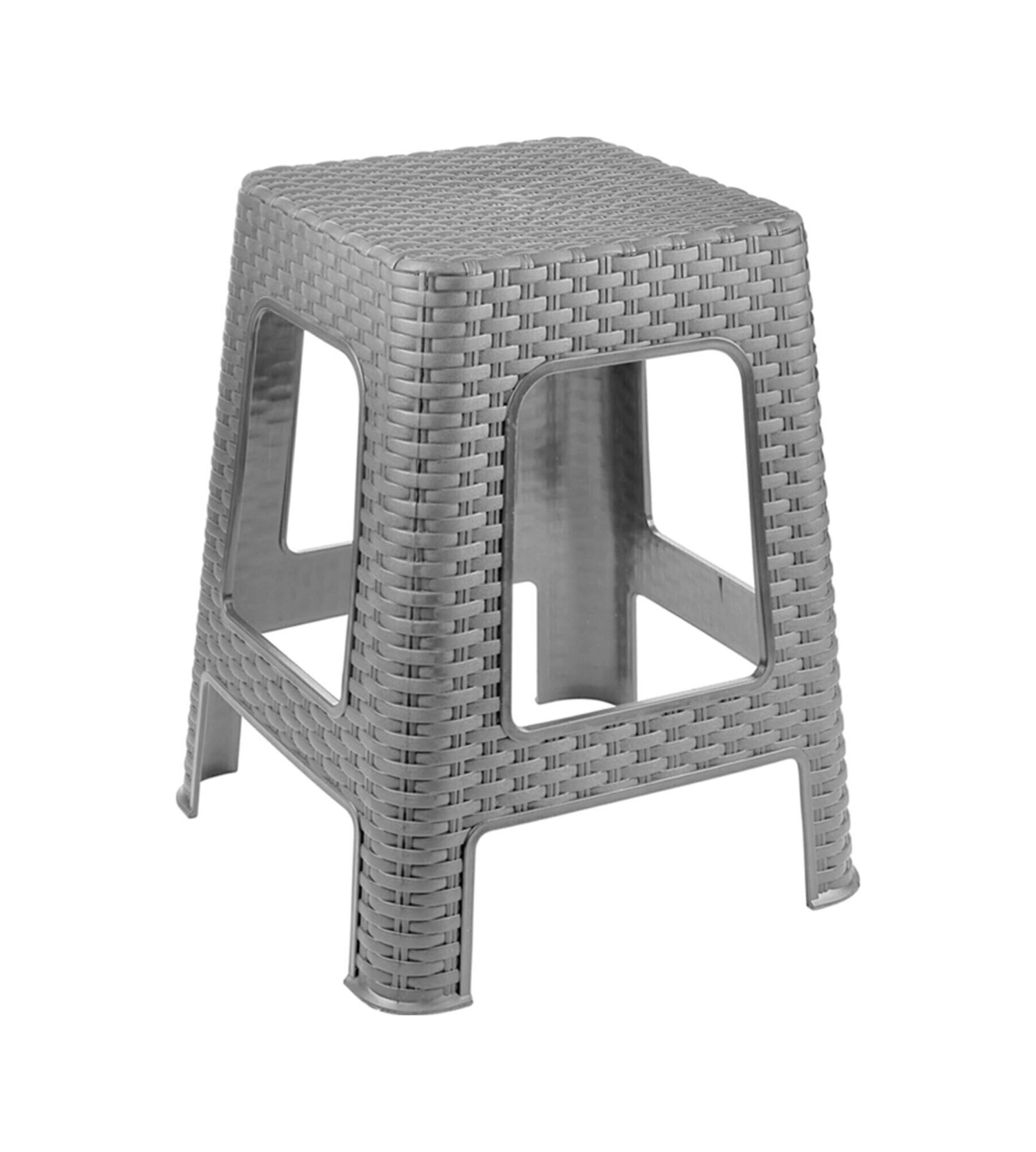 Ikon 4 Adet Rattan Büyük Tabure - Plastik Tabure - Tabure